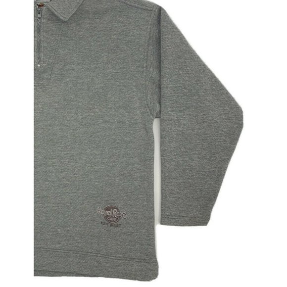 Men's Hard Rock Cafe Key West 1/4 Zip Pullover Sweater Gray Size L - Picture 3 of 10